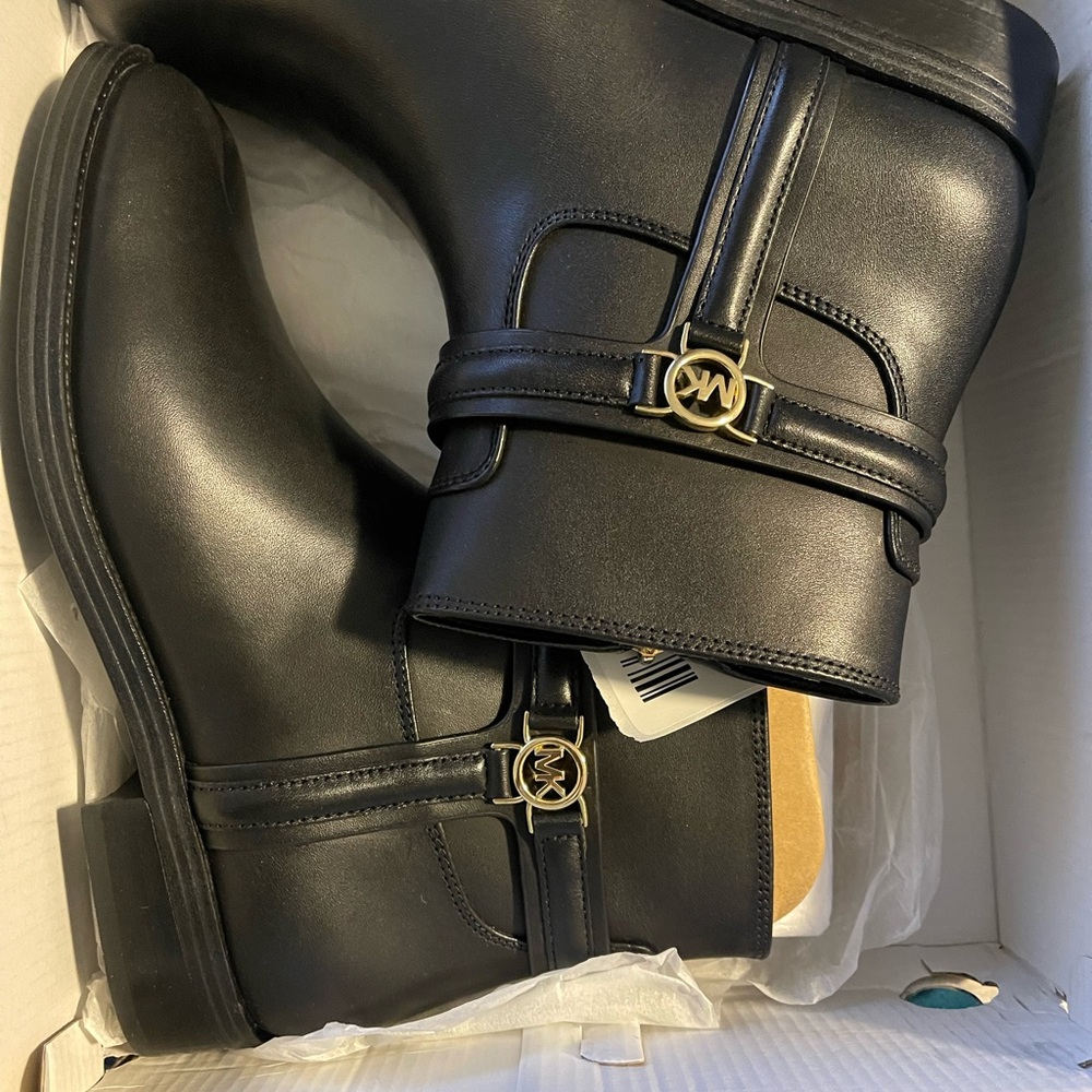 Michael Kors Black Leather Booties